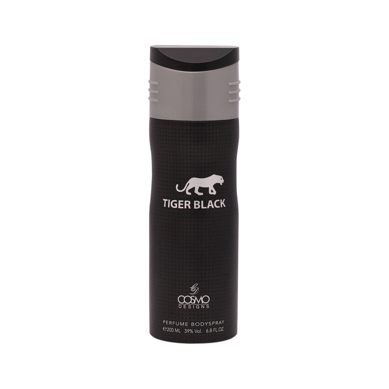 TIGER BLACK PERFUME BODY SPRAY 200ML - COSMO DESIGN
