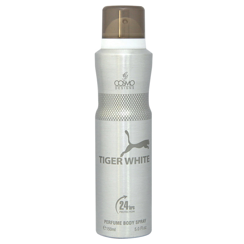TIGER WHITE PERFUME BODY SPRAY 150ML - COSMO DESIGN