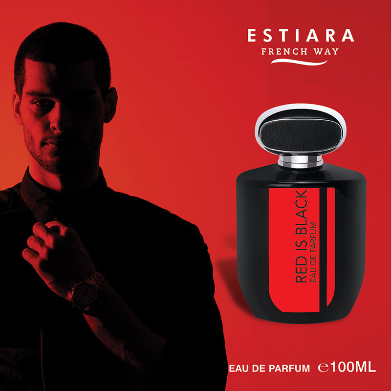 RED IS BLACK (FRENCH WAY) EAU DE PARFUM 100ML FOR MEN - ESTIARA